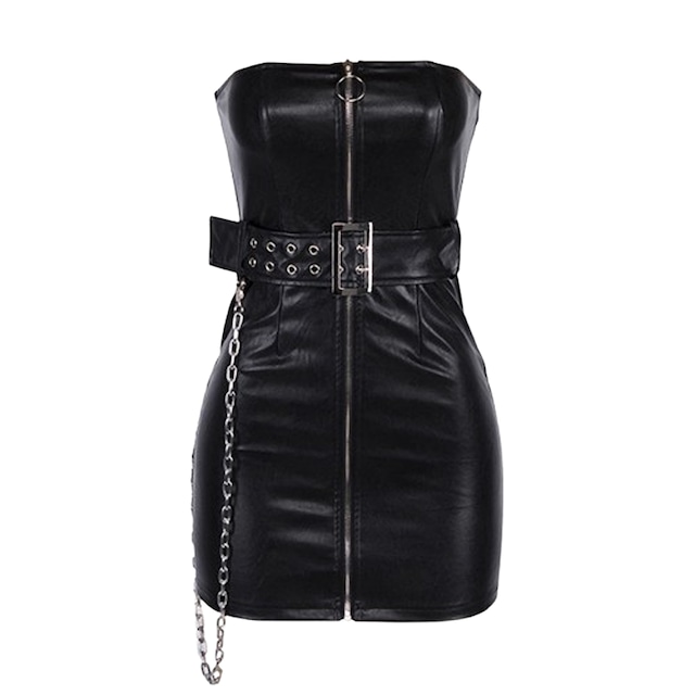 Faux leather one piece 1197
