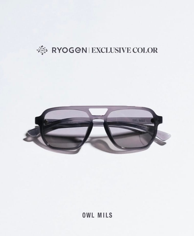 RYOGEN × OWL MILS ダブルブリッジサングラス "Liber" Col.CLEAR DARK GRAY