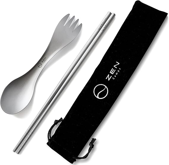 ZEN Camps チタン カトラリーセット 箸 スプーン フォーク クッカー