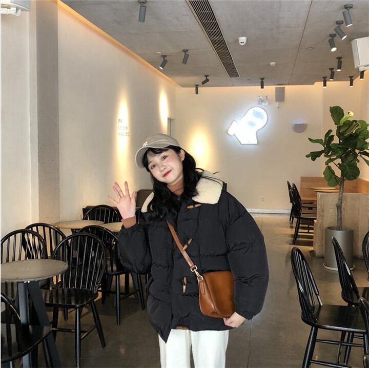 新しいデザイン 短いスタイル 暖かい 厚手 秋冬 カジュアル ラペル コットン コート可愛い おしゃれな