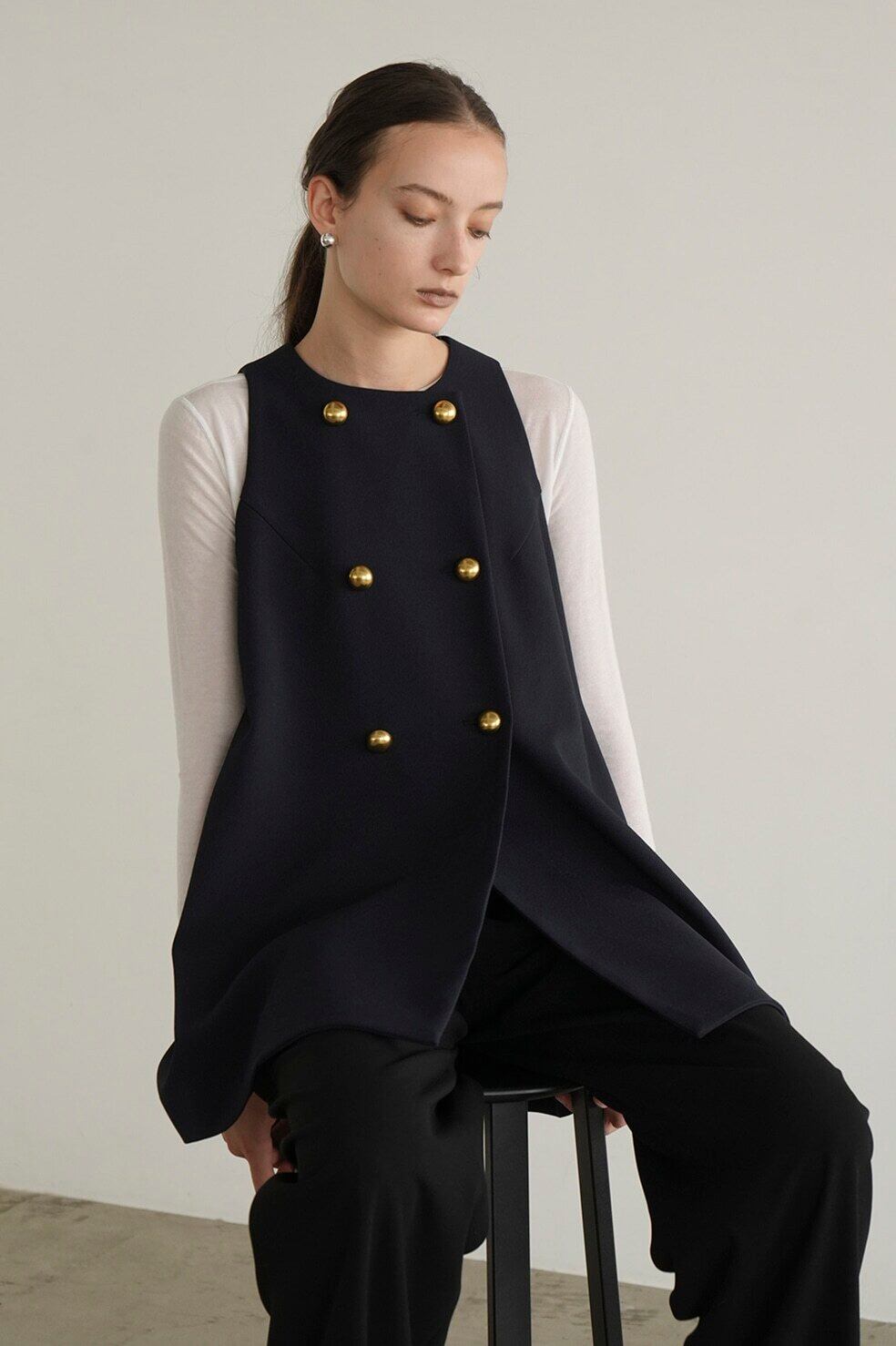 ワンピース clane DOUBLE BUTTON FLARE TOPS CLANE DOUBLE BUTTON FLARE TOPS