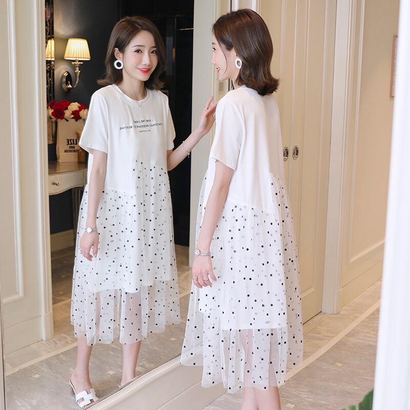 【新作】【送料無料】 妊娠中の女性のドレス綿メッシュの糸で妊娠中の女性のサマードレス コットン 夏物 AL expec363579793006