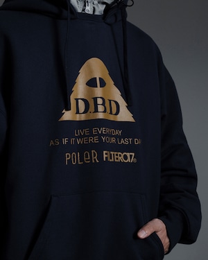 Filter017® X POLeR® D.B.D グラフィックヴィンテージ風厚手フード付きロゴパーカー