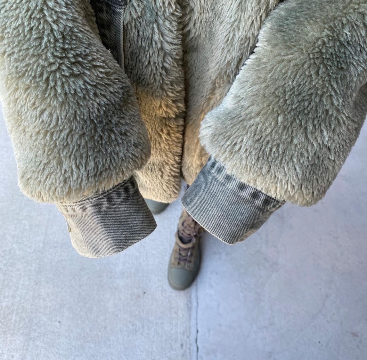 【クラウドファンディングアイテム】Vintage ファーデニム切替ct／khaki