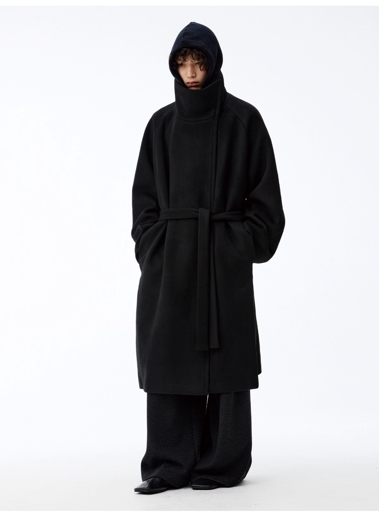 JCAESAR STUDIO Diagonal Zip Wool Coat