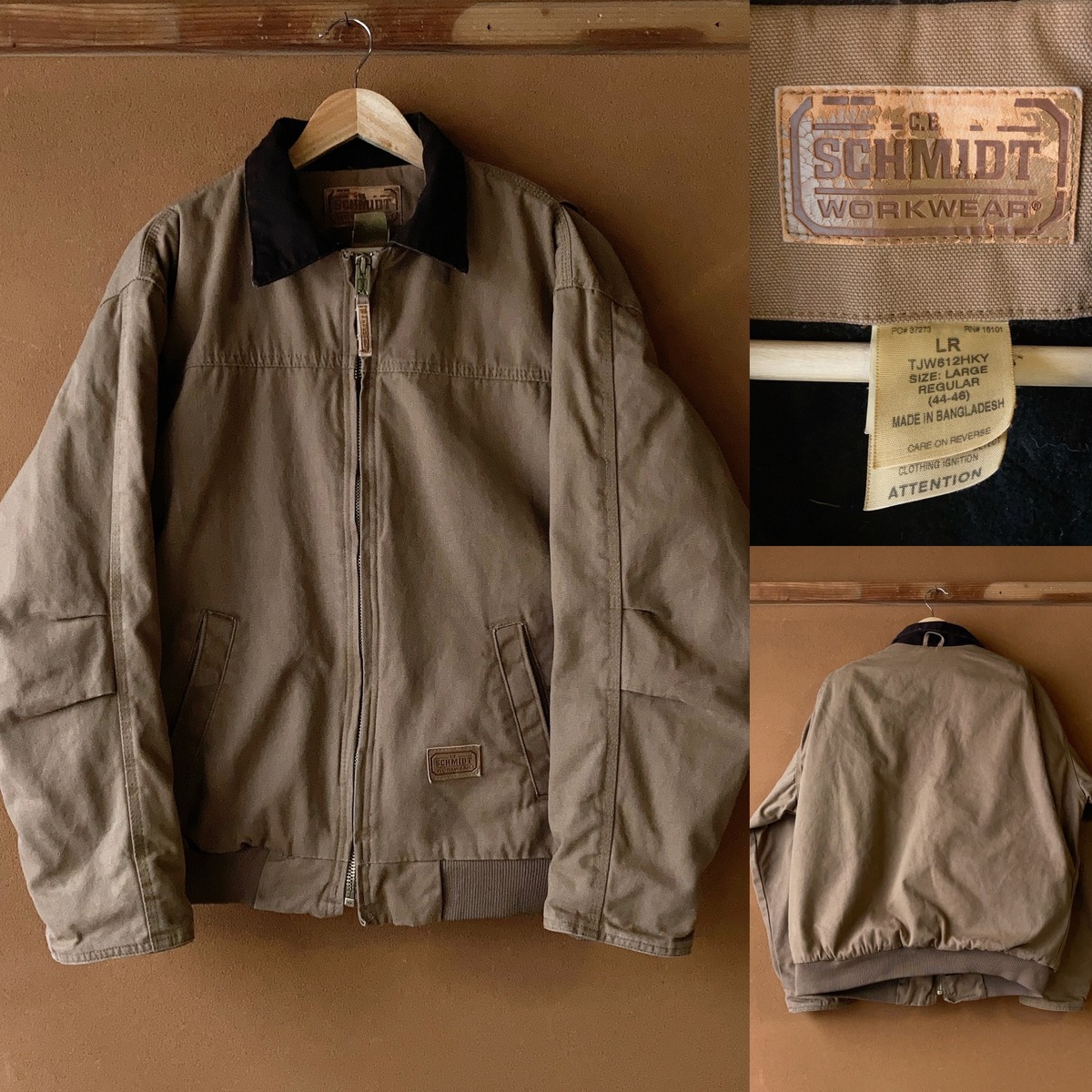 SCHMIDT ワークダックブルゾン 襟切り替え ライトブラウン SIZE L 