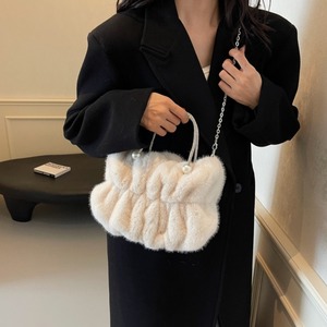 パールハンドル チェーンストラップ フェイクファーバッグ 6 col00440