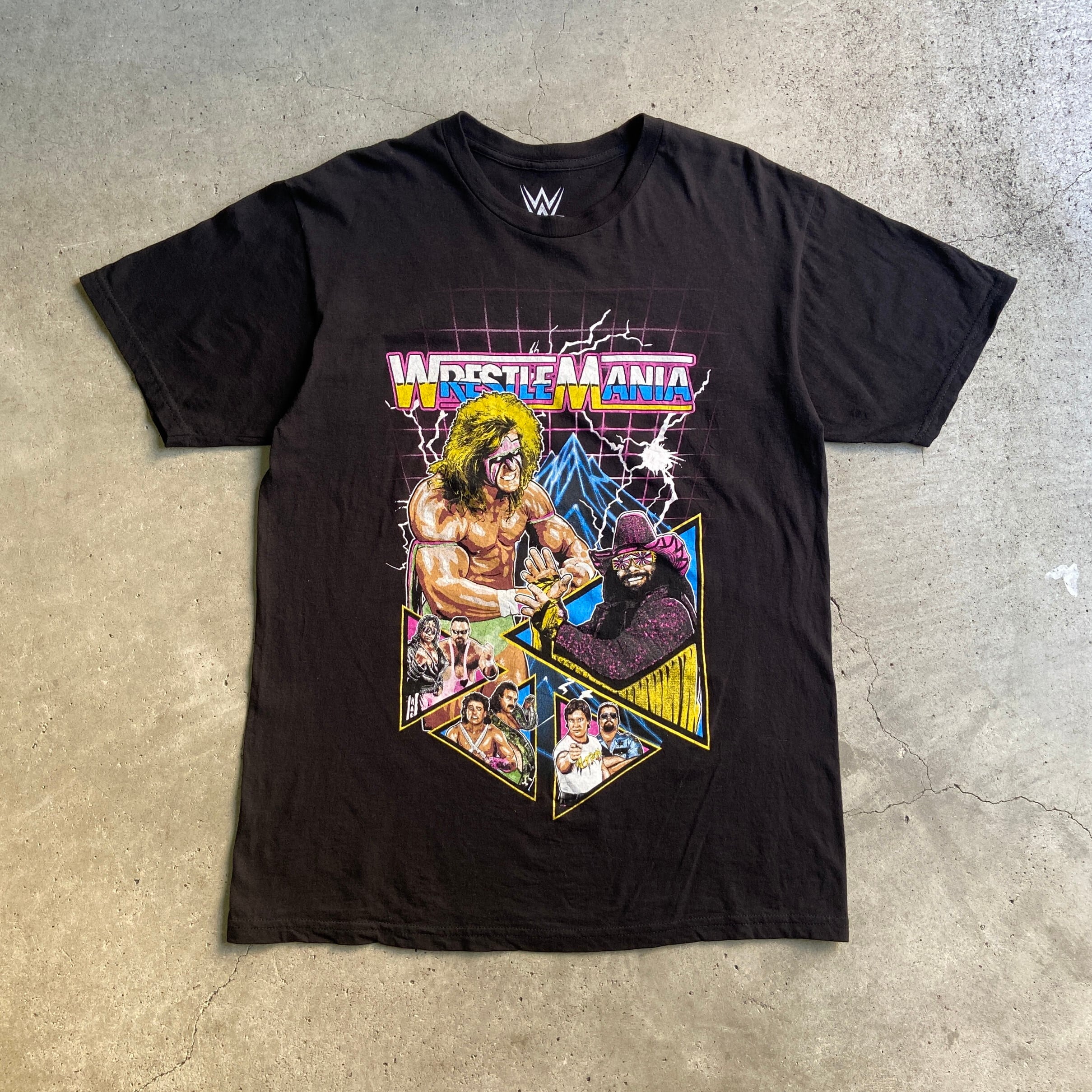 WWE World Wrestling Entertainment 総柄Tシャツ