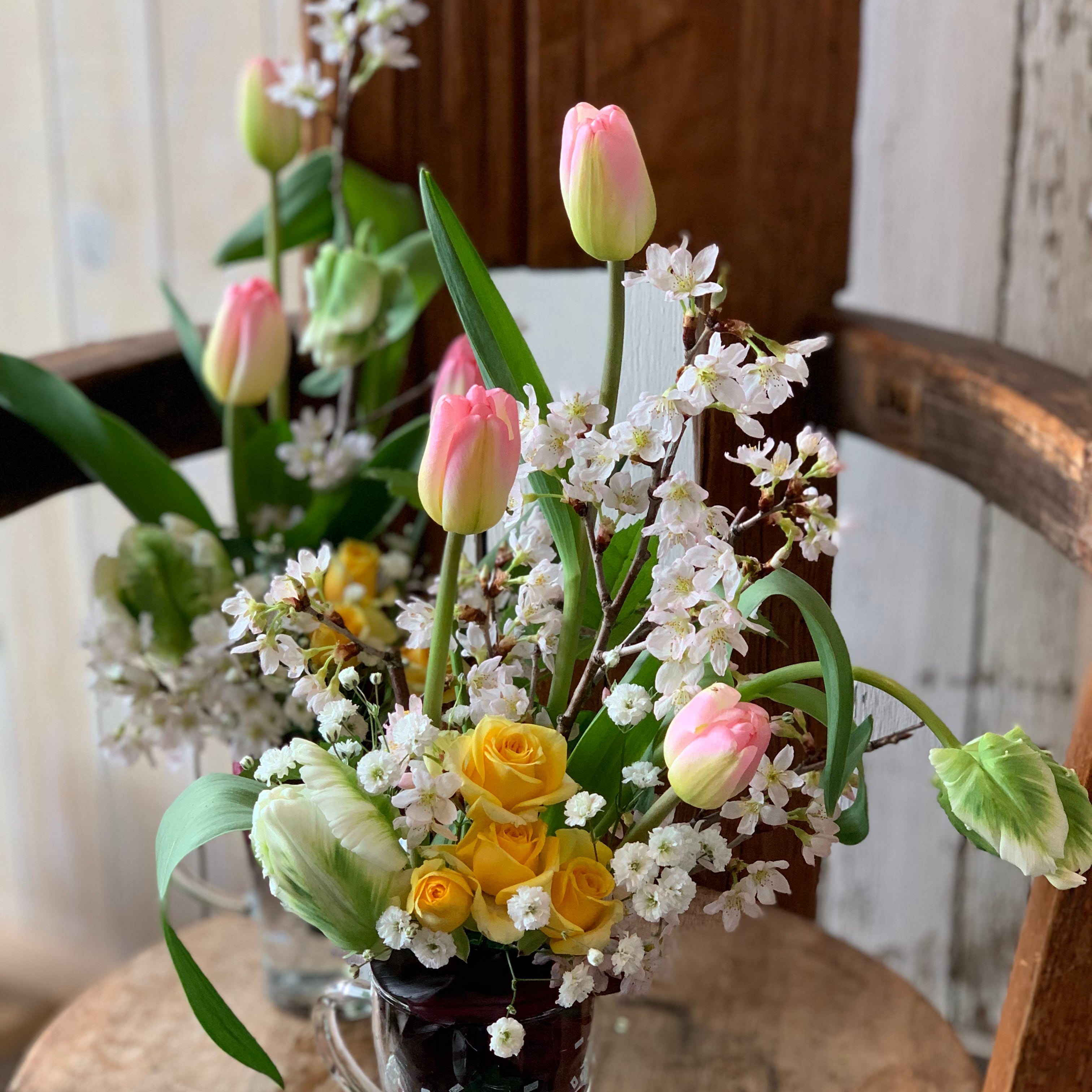 毎月届くお花の定期便 酒田のお花の季節の花束「季節の花束SAKATA12