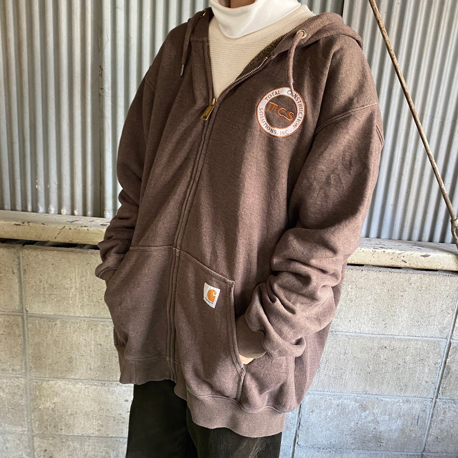 Carhartt カーハート 裏起毛 企業ロゴ刺? スウェットパーカー メンズXL 古着 ブラウン 茶色 フーディー【パーカー】 | cave  古着屋【公式】古着通販サイト