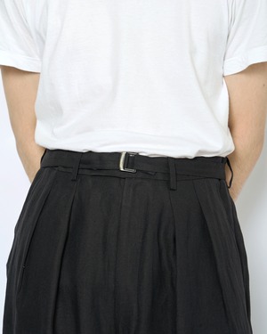 m's braque "BELTED TUCK BAGGY PANTS〔BLACK〕"