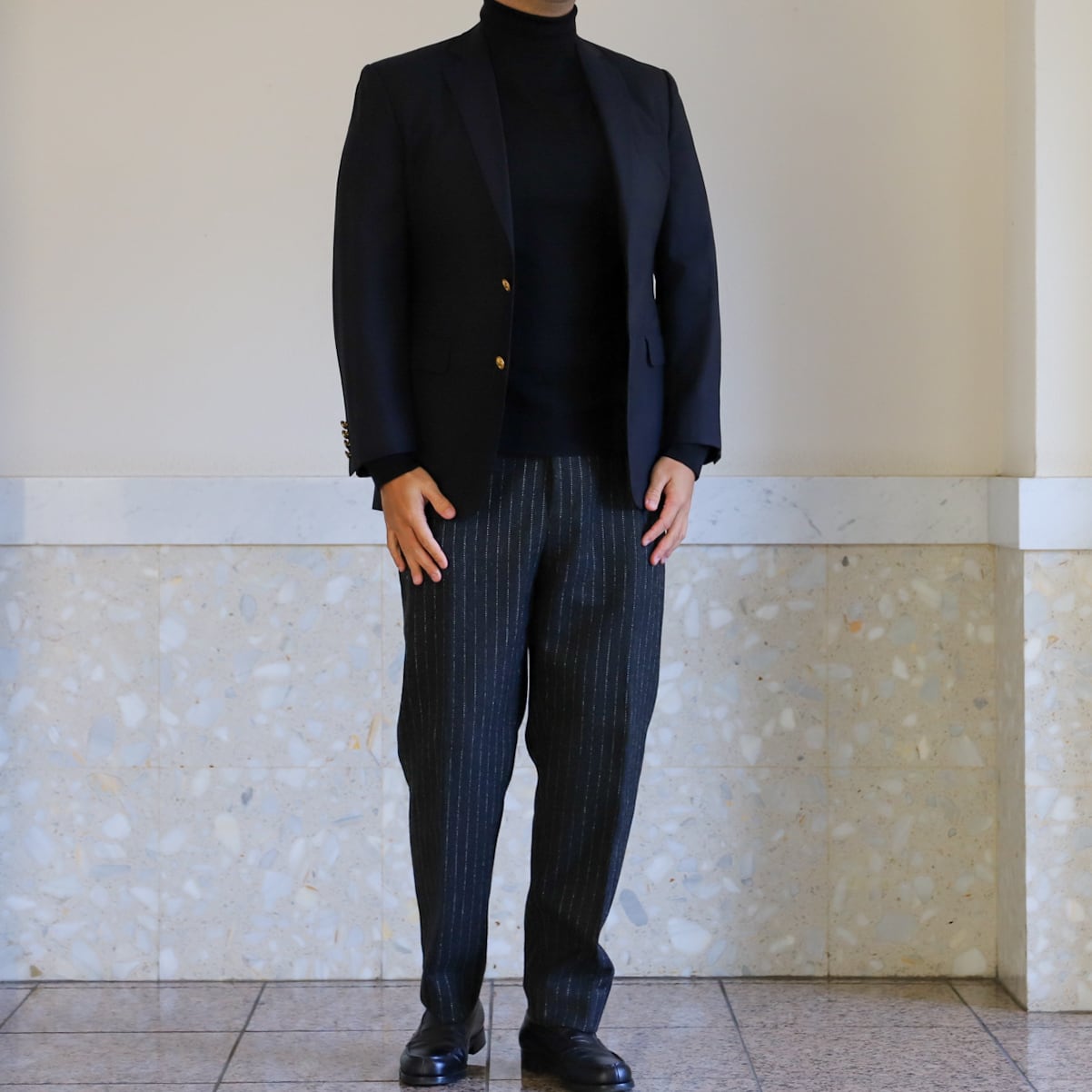 極美品】BROOKS BROTHERS Loro Piana Made in Canada wool Navy blazer