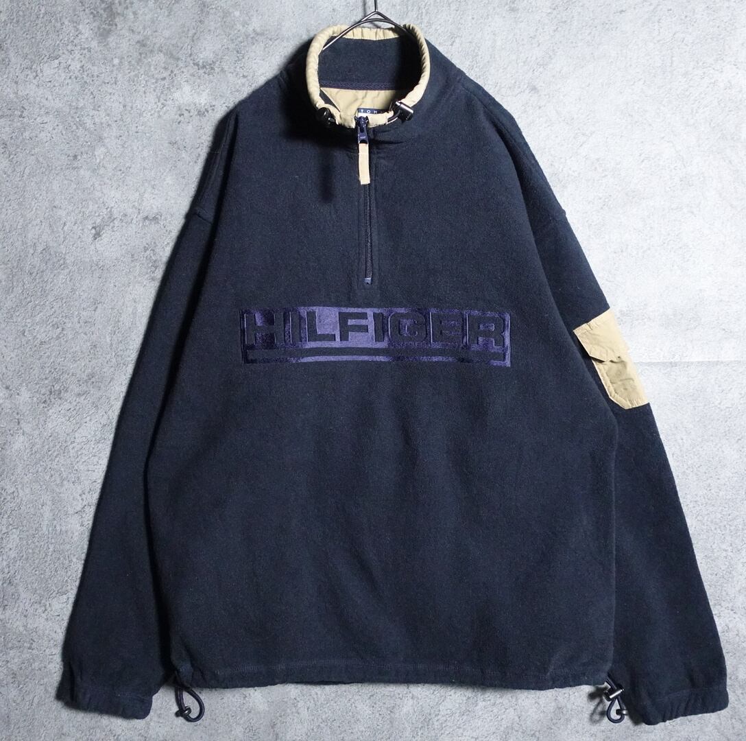 90s “TOMMY HILFIGER” Embroidered Half Zip Fleece Jacket