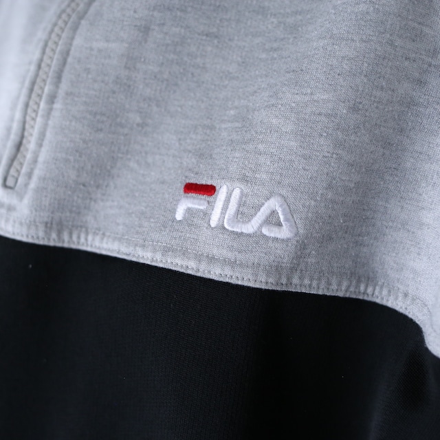 "FILA" good coloring over silhouette half-zip pullover