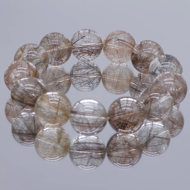 [トップクォリティ][大粒]シルバールチルクォーツブレスレッド 18mm 手首18cm