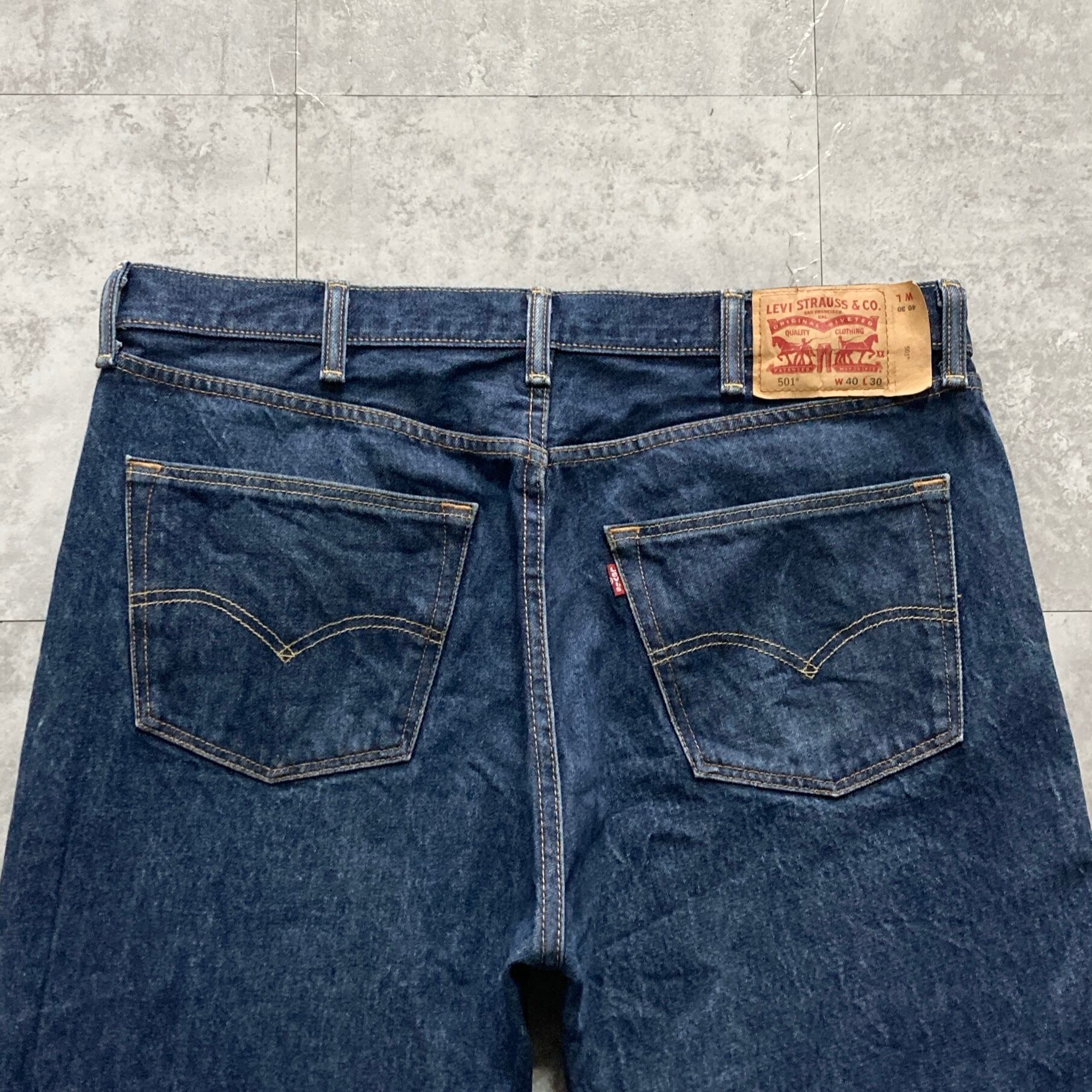 W40 L30】Levis 501 リーバイス ボタンフライ 濃紺 デニムパンツ