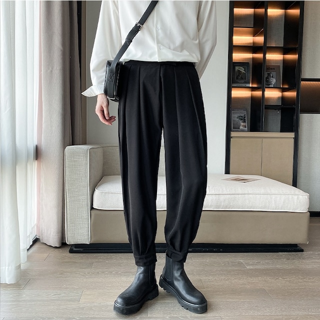 【Men】PLEATED ANKLE TIED PANTS 2colors S-182
