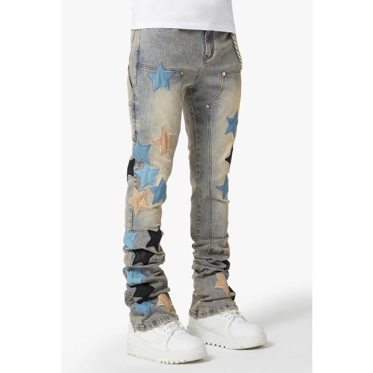 GUAPI / powder blue vintage stars denim
