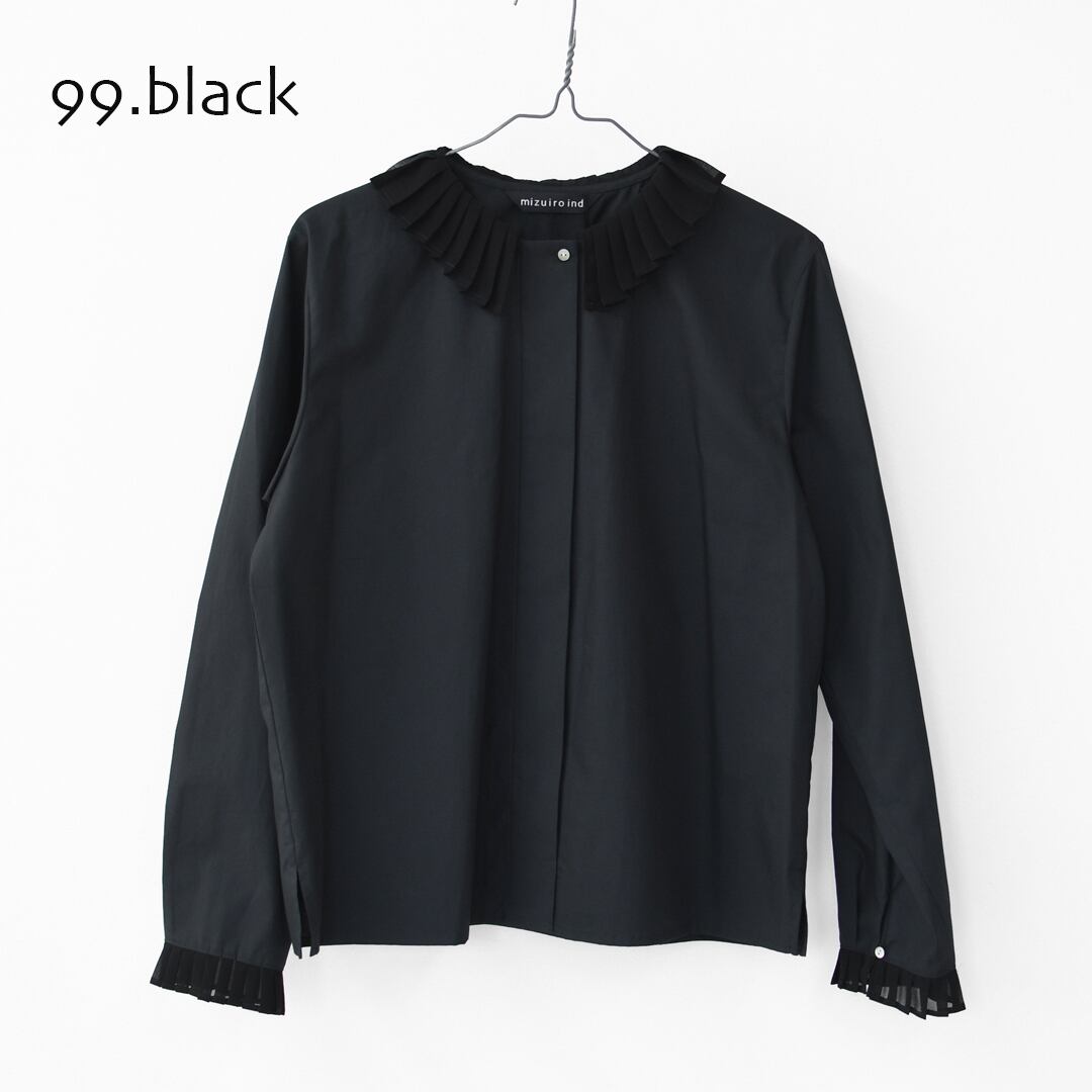 mizuiro ind [ミズイロ インド] pleats collar shirt [4-230066