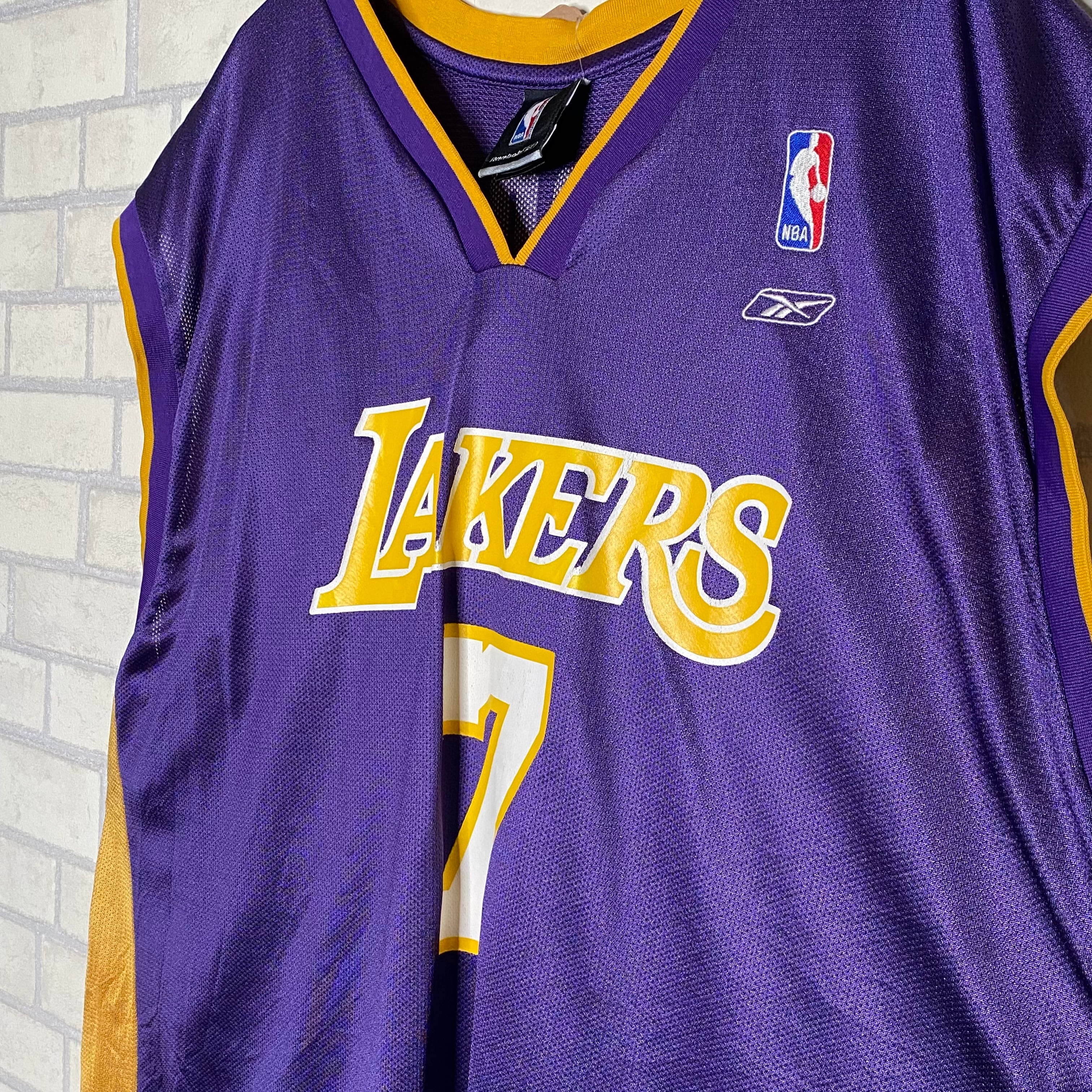 NBA × Reebok バスケットボールユニフォーム 2XL LAKERS ゲームシャツ 