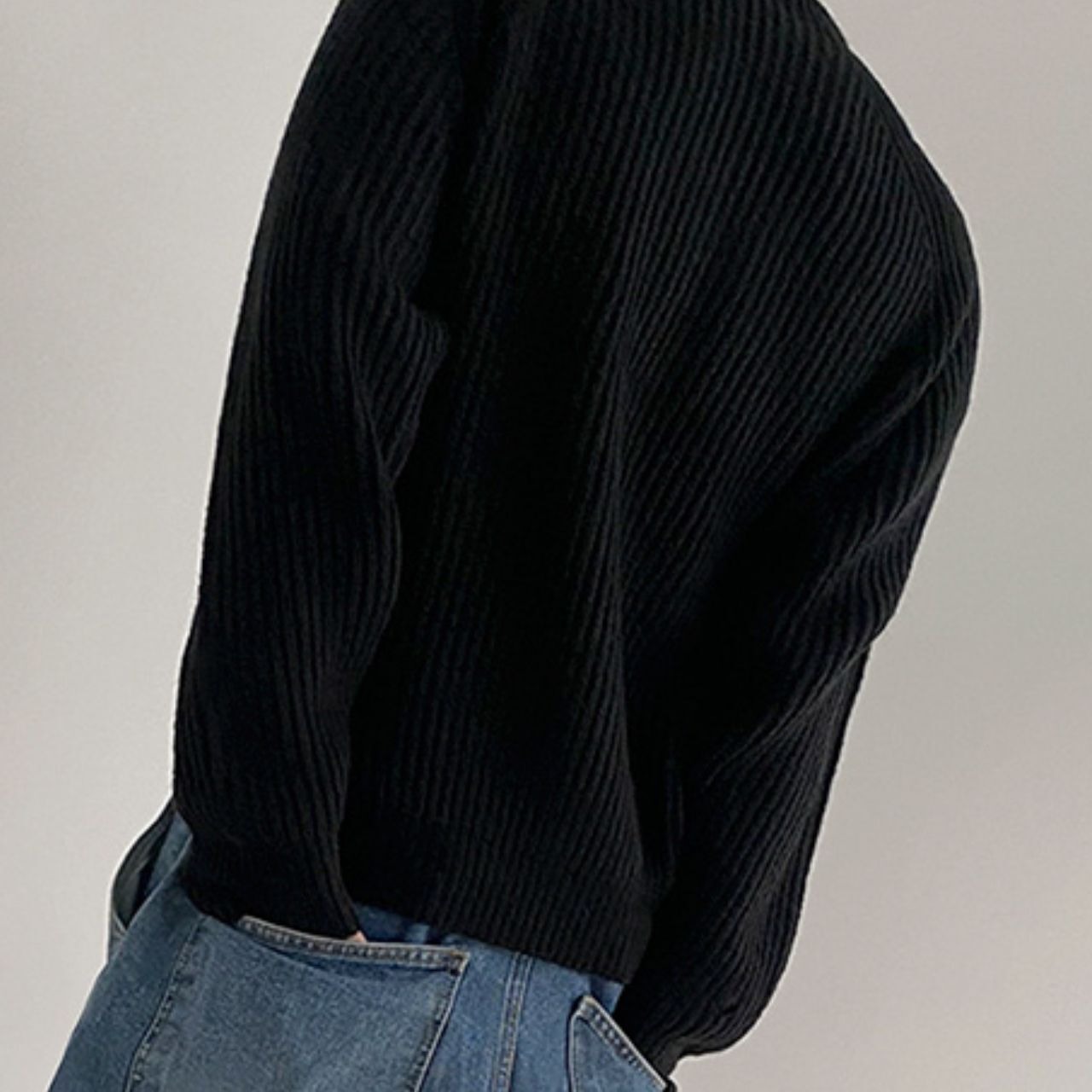 ハーフタートルボタンルーズニット　MT0080326