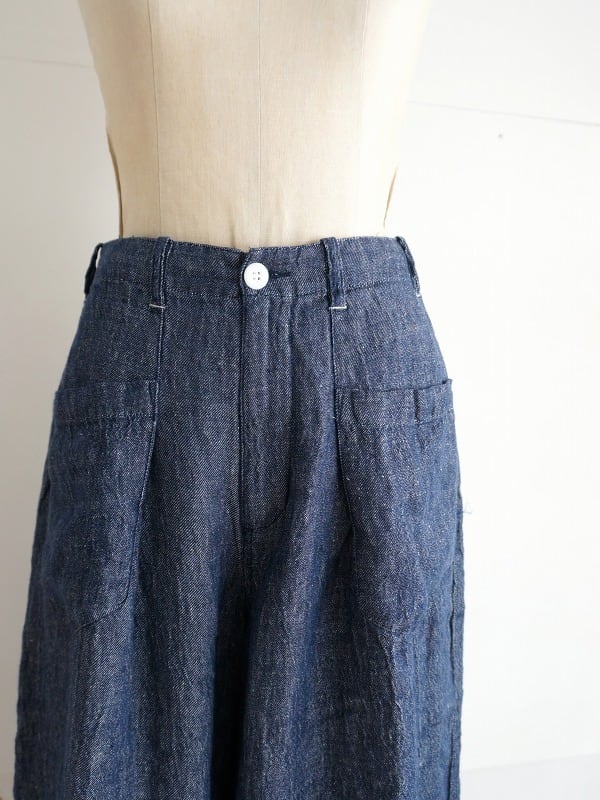NATURAL LAUNDRY リネンデニム ガウチョパンツ | Fimpen+Nul