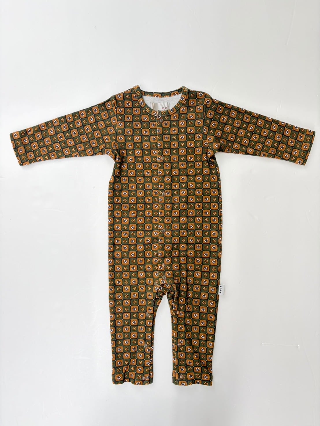 【26AW】&PAL(アンドパル)フラワーロンパス カーキ(70/80)