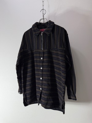 90’s ITALY made Wool Mix Stripe Half Zip jacket