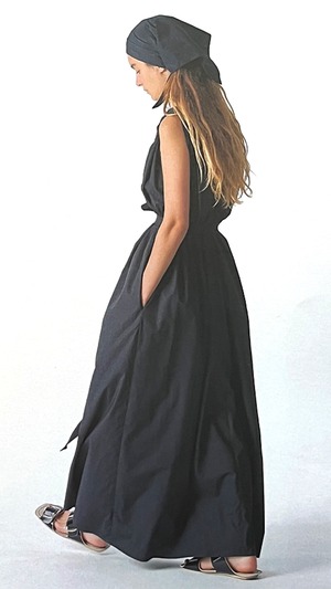SOFIE D'HOORE -DIABOLO- dress slvless crossed w waist elastic, belt(cotton) : BLACK