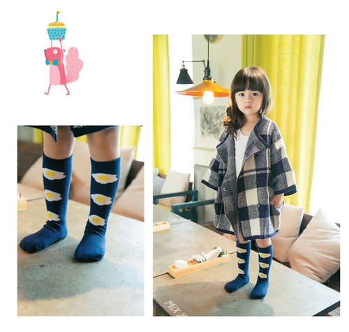 珍しい目玉焼き柄！かわいい♪インポートデザインソックス♡靴下 子ども 男女兼用