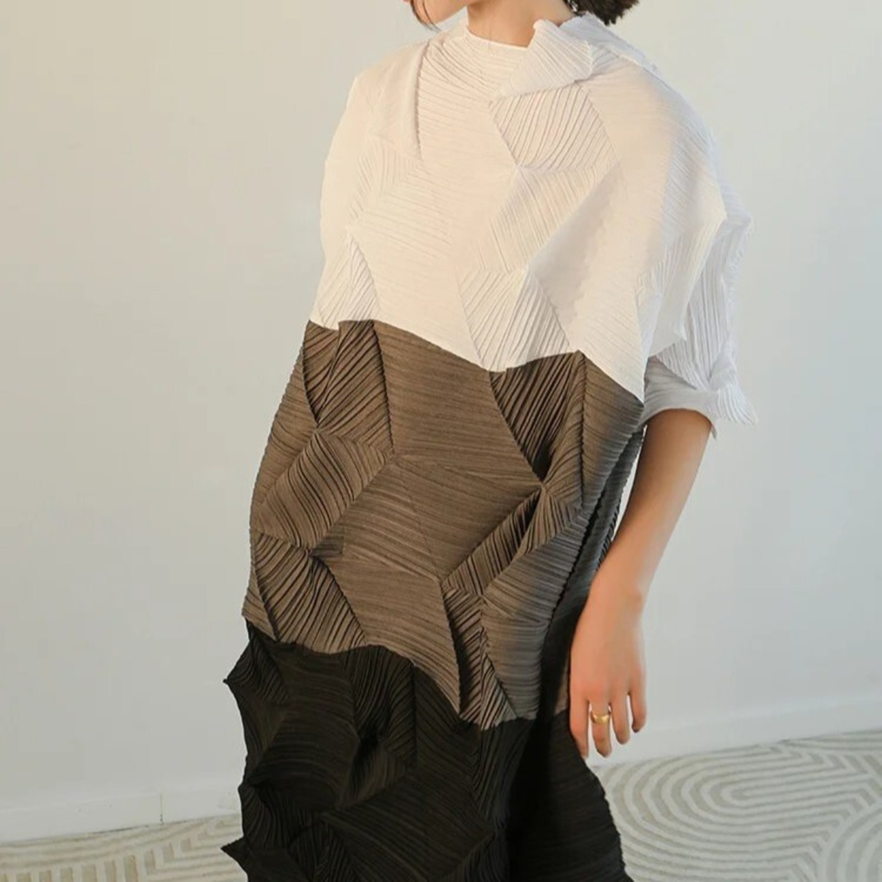 Irregular Pleated Pullover Dress / イレギュラー プリーツ プルオーバー ドレス ワンピース