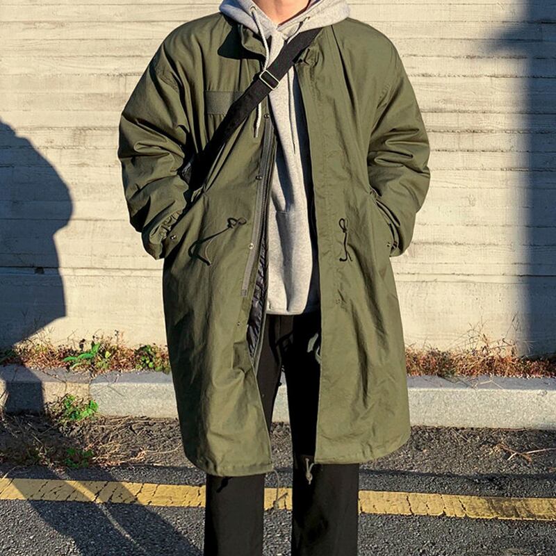 JIAOLANDIオーバーサイズのスタンドカラートレンチコート | mblueshop