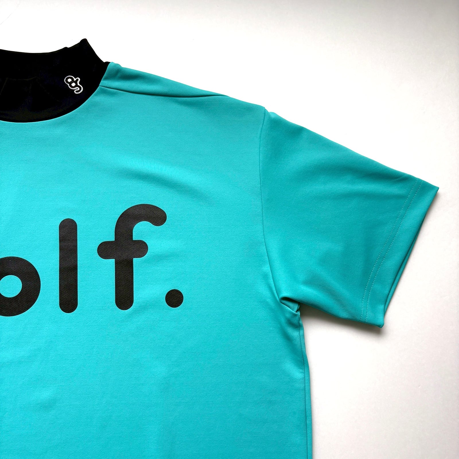 LOGO PRINT MOCK NECK SHIRT - TURQUOISE / BLACK - | 8G SHOOT WEBSTORE