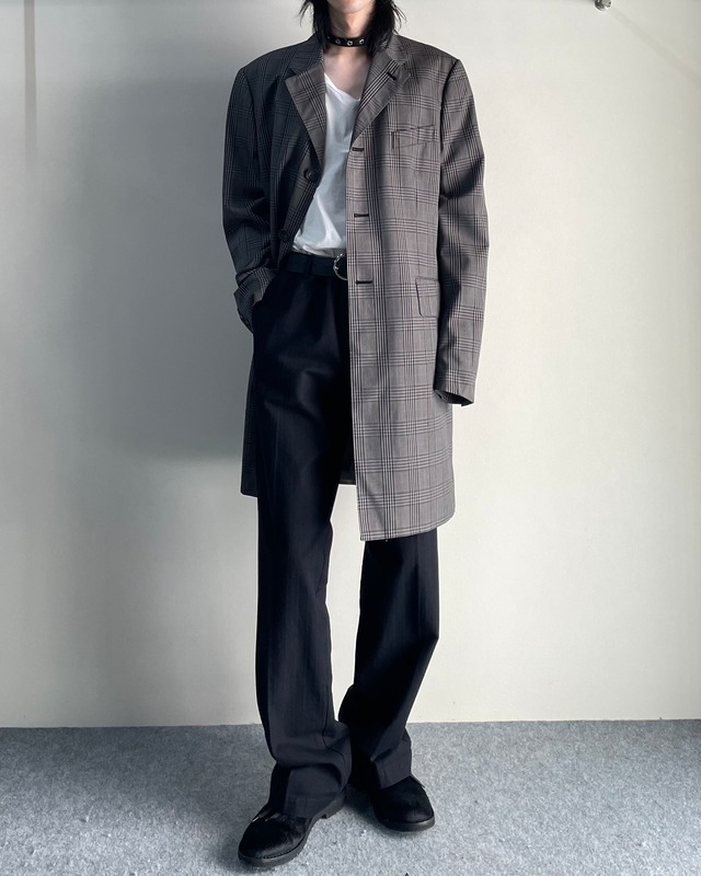 【90s dries van noten】classic check chester coat