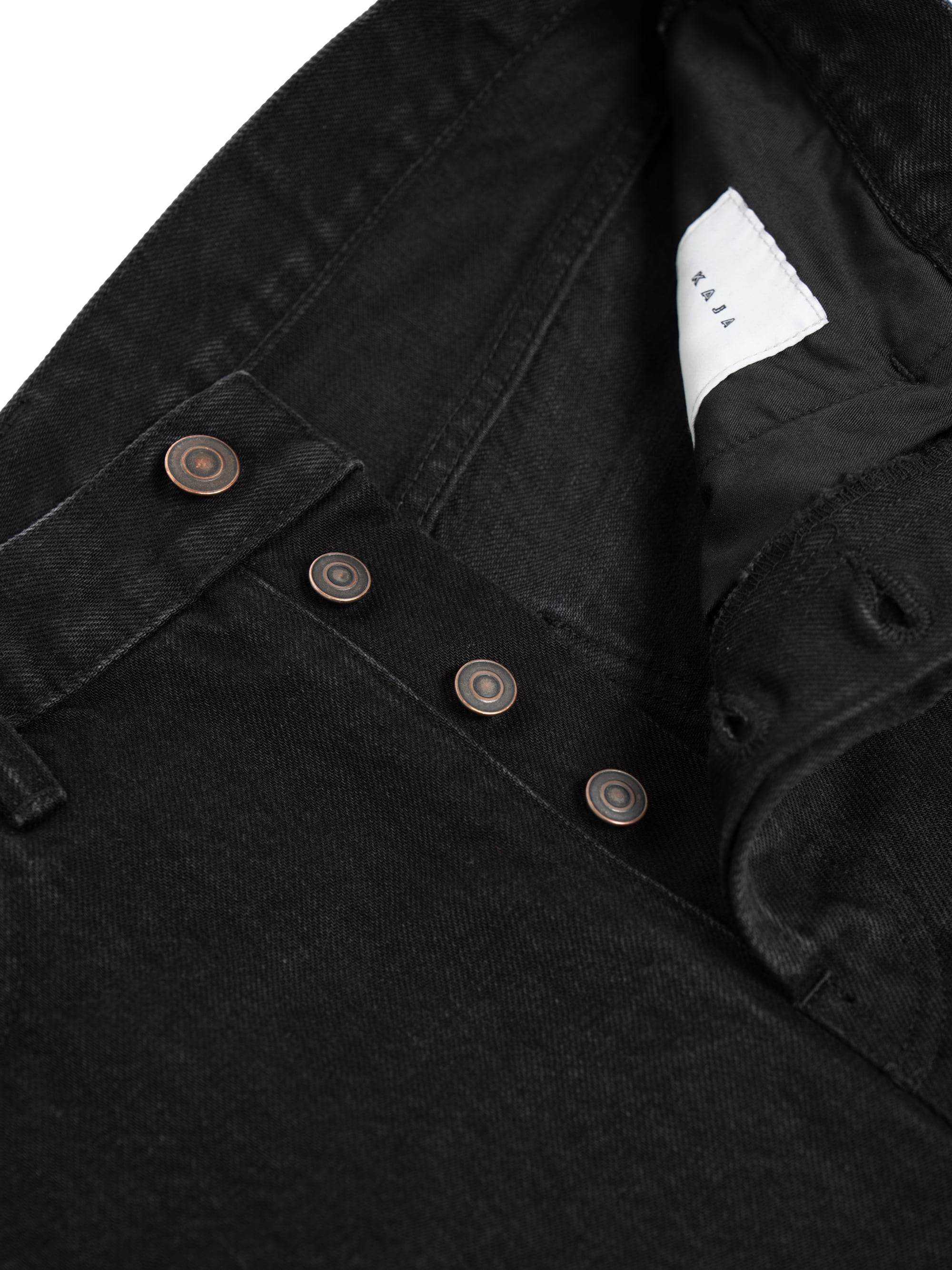 KAJA MEDIUM BAGGY BLACK DENIM PANTS | KAJA