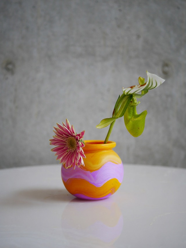 flower vase S pink honey