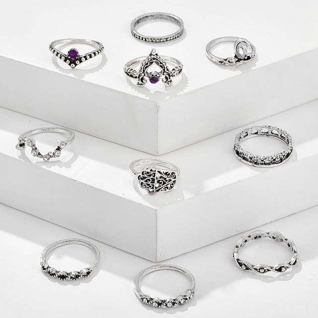 指輪 レディース アクセサリー ステンレス シルバー 10個 セット 10