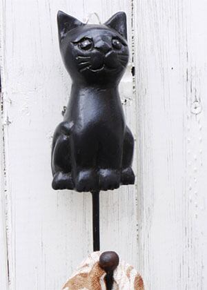 ネコの木製フック ネコの木製フック