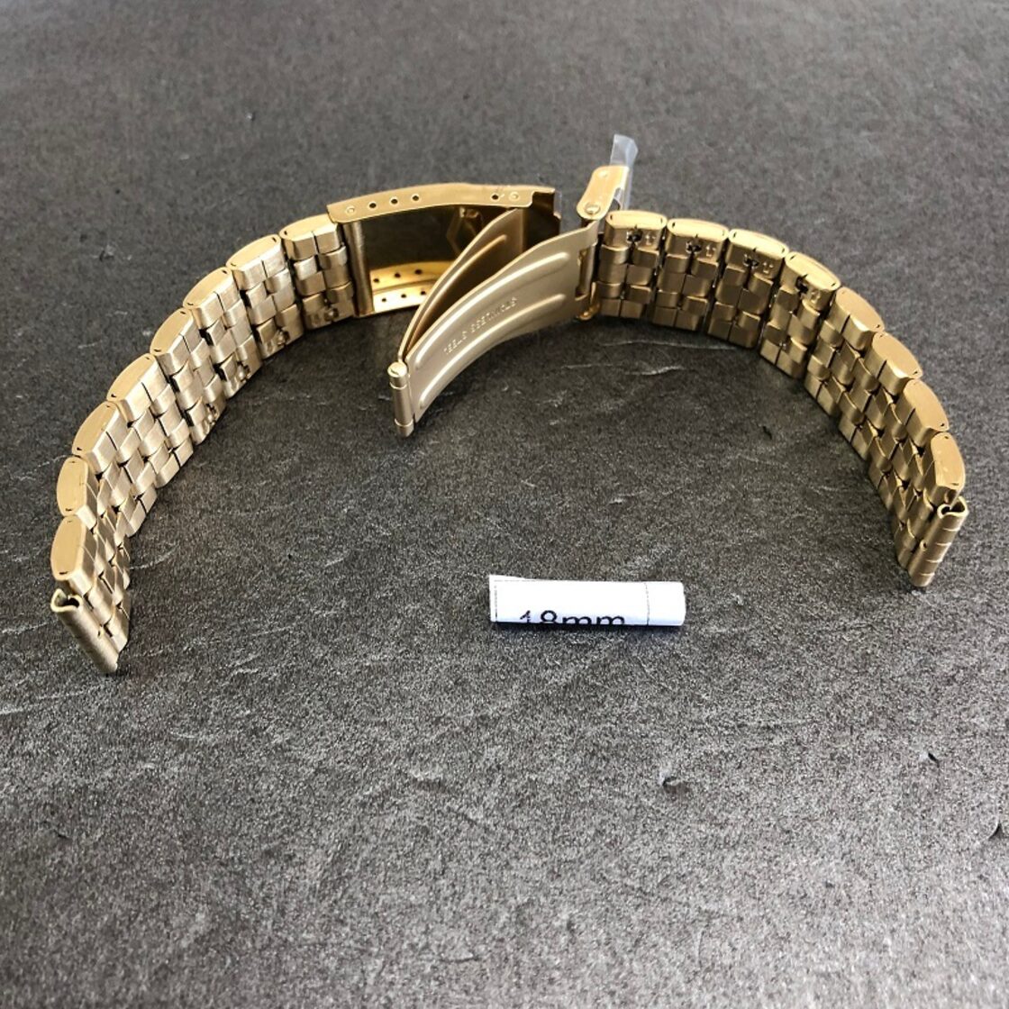 Maruman 時計バンド 16mm ステンレス ベルト [18mm対応 直カン付属 