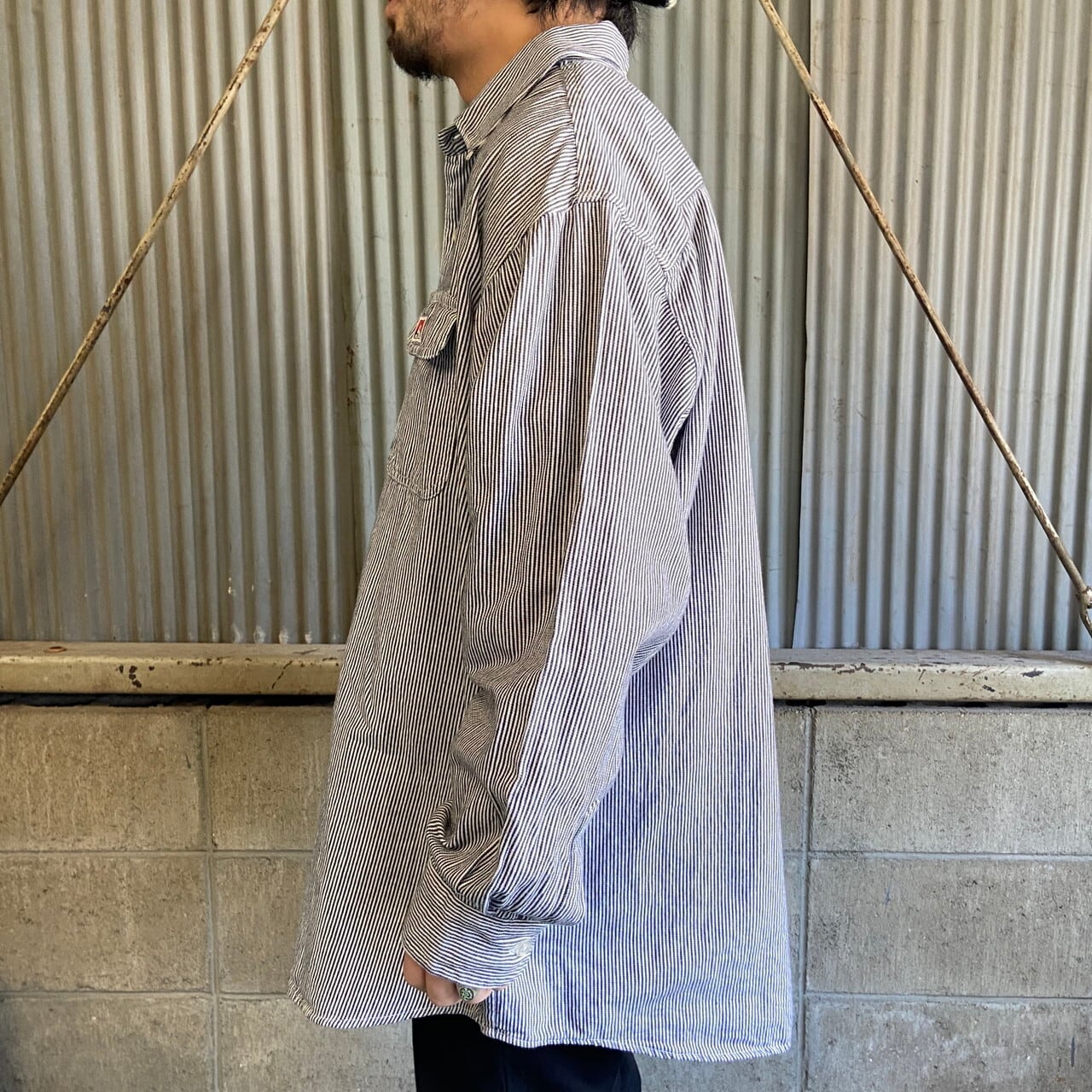 USA製 古着 70's ベンデイビス ヒッコリー ストライプ デニムシャツ