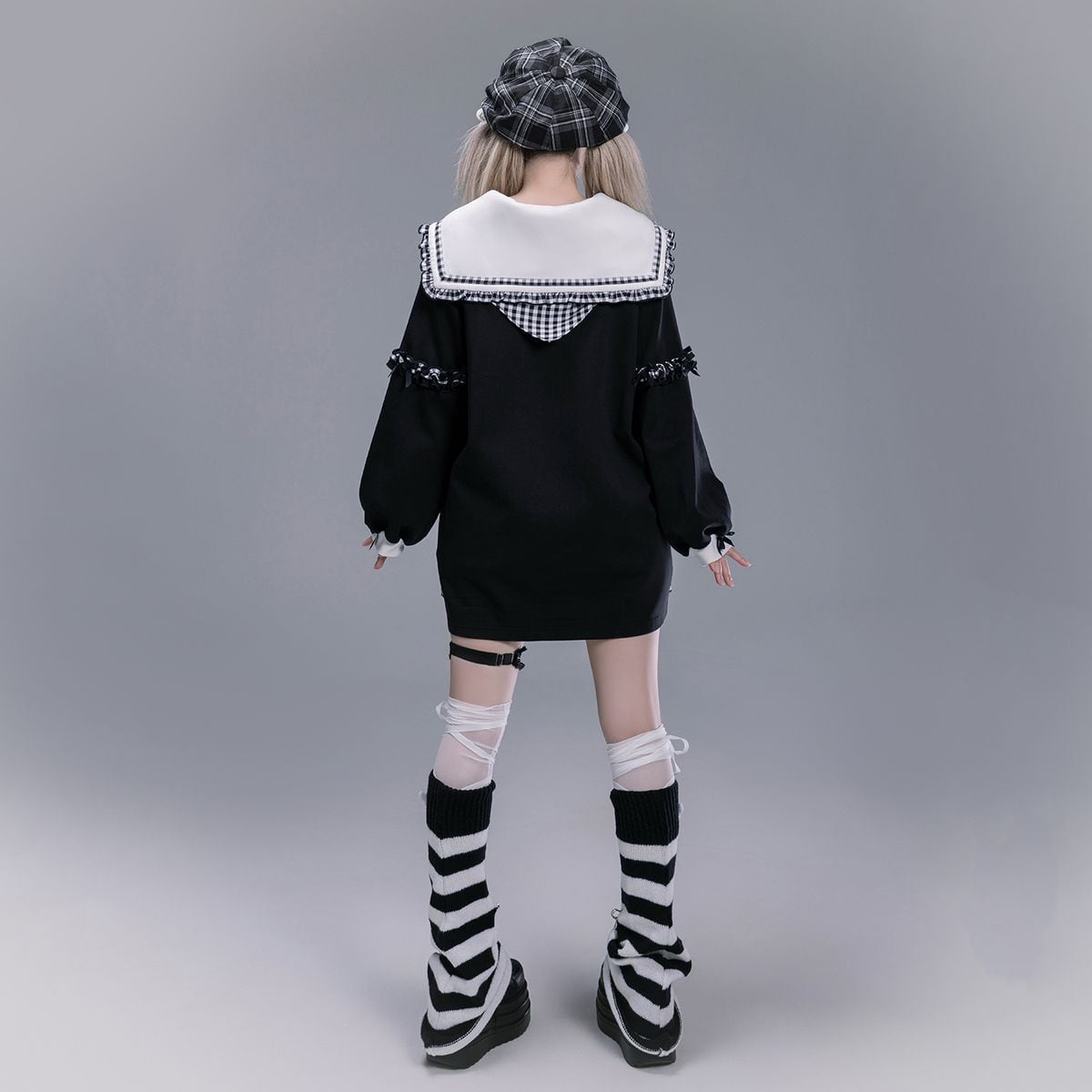 天使界隈セーラー襟オーバーサイズジャージトップス | Maiden's Rêve