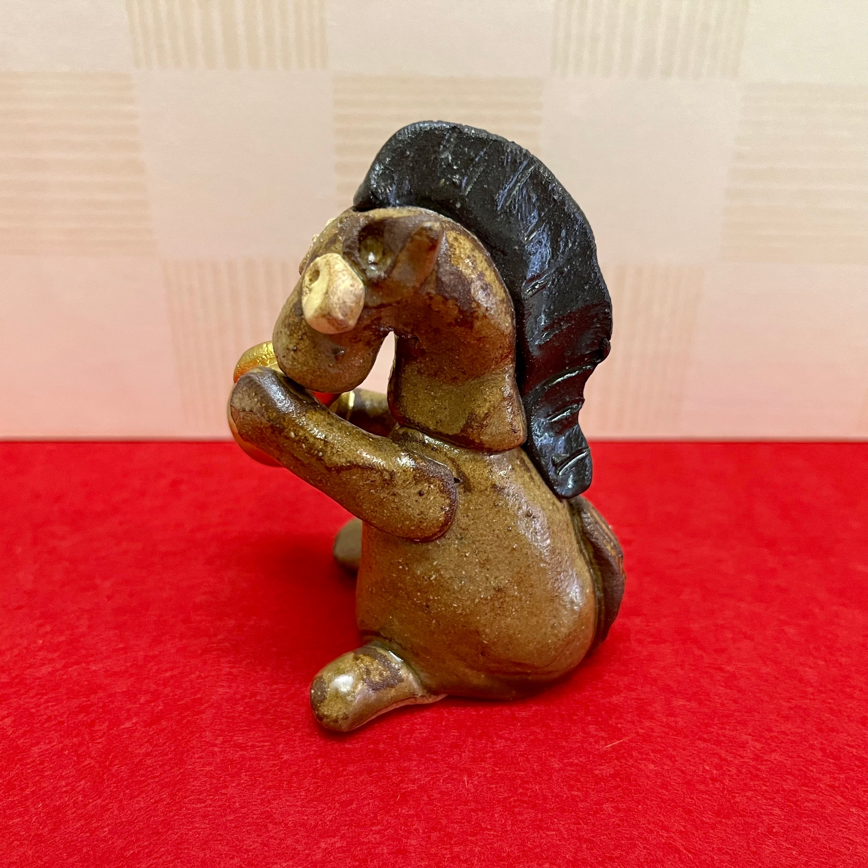 箕面焼 十二支 申 置き物 箕面焼 十二支 申 置き物