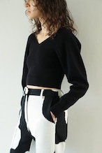 CLANE クラネ　V NECK SHORT KNIT TOPS