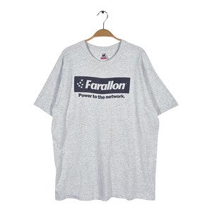 90s ファラロン コンピューティング USA製 ヴィンテージ Tシャツ IT企業 グレー シングルステッチ フルーツオブザルーム サイズXL BZ0669