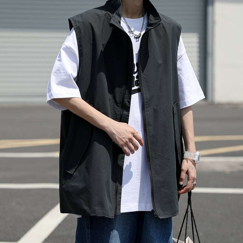 ナイロンジップジレ 韓国ファッション通販 Nosweat