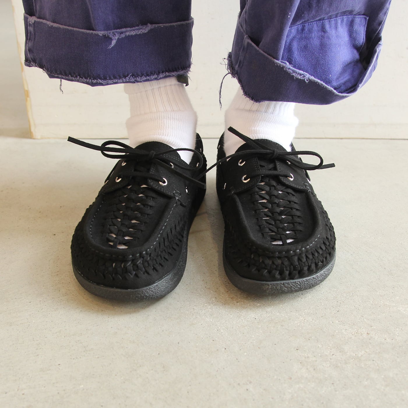 MALIBU SANDALS/マリブサンダル SKIPPER BOAT SHOE (BLACK/BLACK
