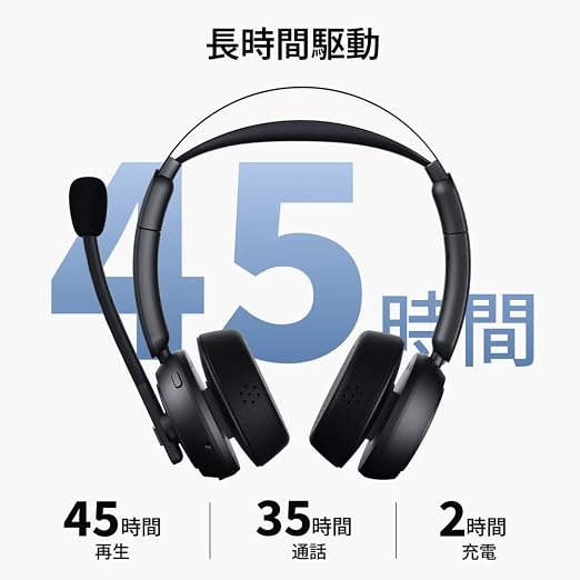 Nuroum HP31D ワイヤレス ヘッドセット 両耳 Bluetooth スタンド付き