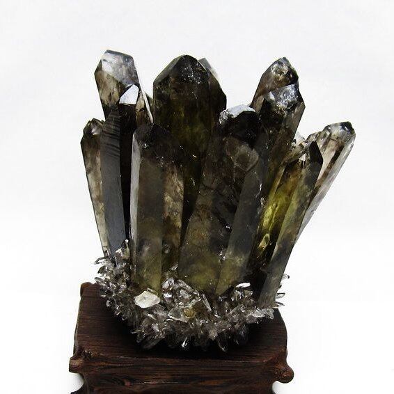 モリオン クラスター 黒水晶 原石 台座付属 一点物 182-8410