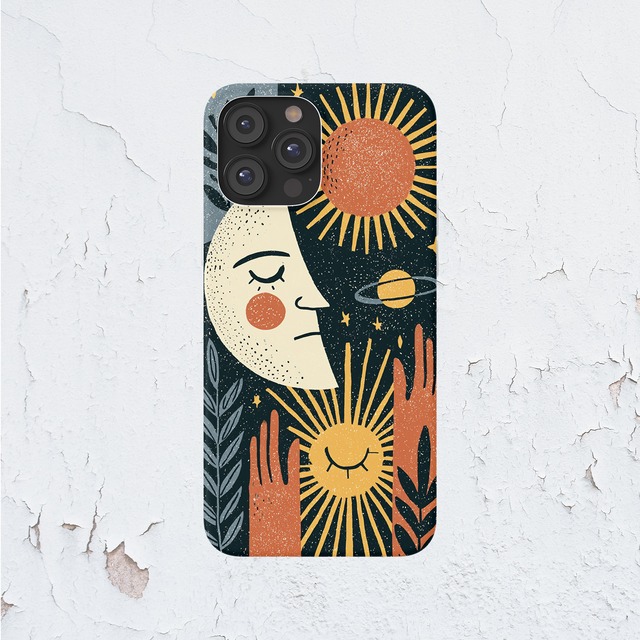 受注生産 iPhoneケース 太陽と顔のナイト星図｜天体図 STAR036C