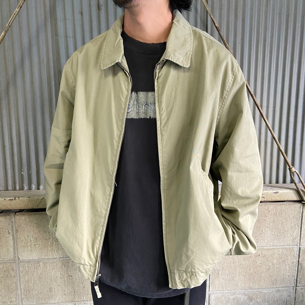 ブルゾン ベージュ ナイロン メンズ 2XL  90s 長袖 ジャケット